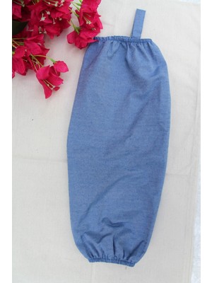 Emtory Home Mavi Jean Çift Lastikli Keten Poşetlik - Mutfak Düzenleyici