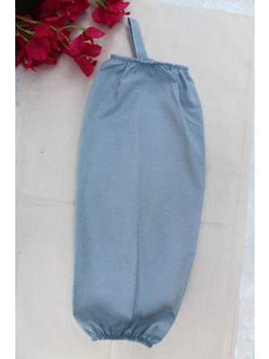 Emtory Home Indigo Çift Lastikli Keten Poşetlik - Mutfak Düzenleyici