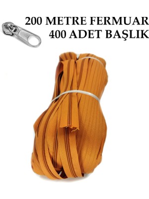 Miapollo T5 Plastikdiş Fermuar Taba Fermuar ve Başlık (200 mt Fermuar 400 Adet Başlık)