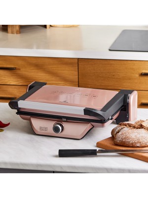 Karaca Antibakteriyel Gastro Diamond Izgara ve Tost Makinesi Rosegold