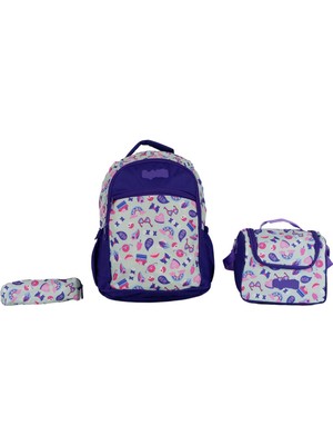 Bagacar Kids Kız Xoxo Model Kalemlikli Beslenmeli Set Sırt Çantası
