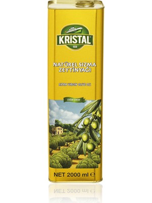 Kristal Natürel Sızma Zeytinyağı Yumuşak Doğal Lezzet 2 L Teneke