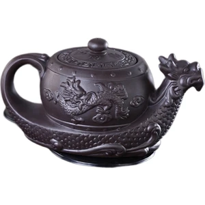 Çin Yixing Mor Kil Çaydanlık, Radial Dragon Çay Potu Büyük Kapasiteli El Yapımı Kil Çay Seti Kettle Kung Fu Teapot | Çaydanlıklar (Yurt Dışından)