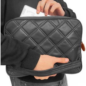 iPad Pro 12.9'' M2 Için Baklava Desen Kapitone Deri Kumaş Taşıma Çantası Kılıf - AL3765