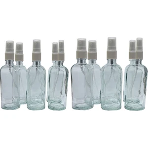 10 Adet 100 Ml Beyaz Renk Sprey Kapaklı Boş Parfüm Cam Şişe