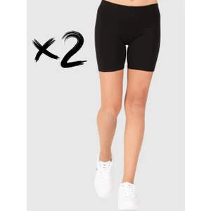 Yhh Kids 2 Adet Pamuklu Çocuk Şort Boy Kısa Tayt Siyah