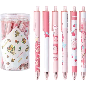 30 Parça Geri Çekilebilir Jel Kalem - Pembe (Yurt Dışından)