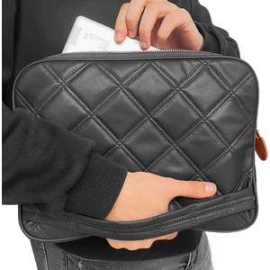 MacBook Air M2 13.6 2022 A2681 Için Baklava Desen Kapitone Deri Kumaş Taşıma Çantası Kılıf - AL3765