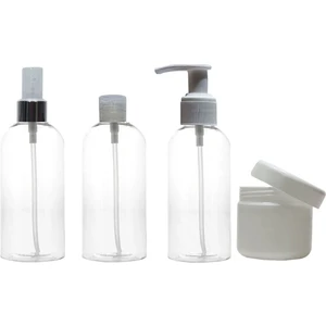 Seyahat Boy Boş Plastik Şişe Seti 4'lü, 100 ml Damat - Gelin Hediye Çeyiz Seti
