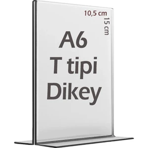 10x15 cm A6 T-Tipi Dikey Şeffaf Pleksi Föylük Menü masaüstü Fiyatlık Kafe Restorant mobilya beyaz eşya firmalar Etiketlik Fotoğraflık albüm Broşürlük