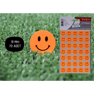 TNX-328 Flo Daire  Turuncu  Gülen  Etiketi 19 mm 70 Adet