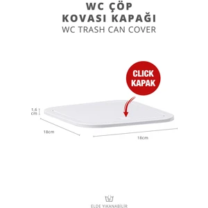 Okyanus Home Beyaz Kare Yedek Çöp Kovası Kapağı