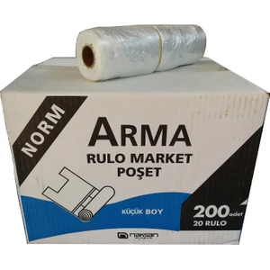 Rulo Şeffaf Market Poşet Torba - Hışır Atlet Poşet -Küçük Boy - 200 Adetlik 20 Rulo / Koli