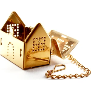 Ev Tasarımlı Gold Paslanmaz Çelik Çay Süzgeci