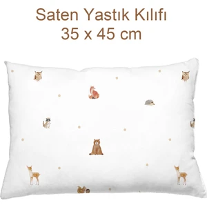 Casadora Baby Forest Amigos %100 Pamuk Saten Yastık Kılıfı - 35 x 45 cm