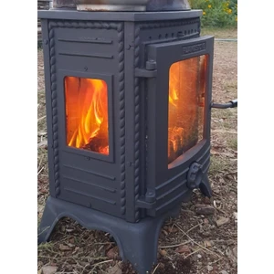 Flame Stove FS-052  Minör Lüx3 Camlı Pik Döküm Sömine Soba