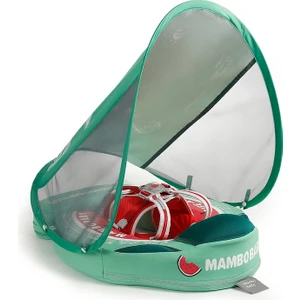 Mambobaby Yeni  Bebekler  Için Desenli Güneş Korumalı -Gölgelikli Emniyet Kilitli Güvenli Çocuk Yüzme Can Simidi
