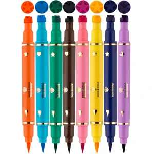 Sword & Shield Çift Taraflı Neon Eyeliner Seti - 8 Renk, Kalp, Kelebek ve Yıldız Desenli, Kolay Uygulama ile Gözlerinizi Şekillendirin