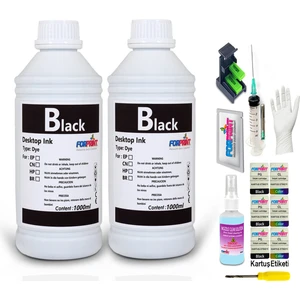 Canon Pıxma MP230, MP235 Yazıcı Uyumlu Forprint Dolum Seti 2X1000ML Siyah