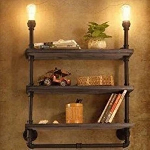 Blbn Design Dekoratif Duvara Borudan Raf ve Lamba
