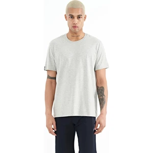 Gri Melanj Erkek Basic Kısa Kol Standart Kalıp O Yaka T-shirt - 87911