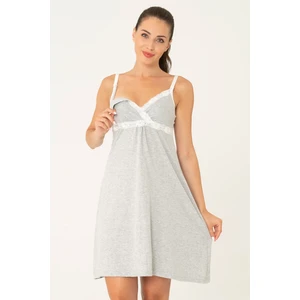 For You Moda Gri Emzirme Geceliği S32119
