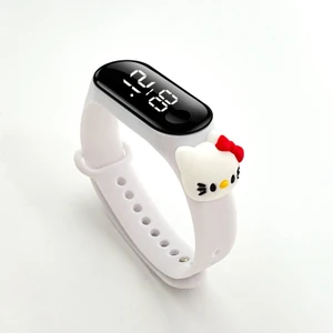 Dzc Kuzenler Avm Hello Kitty Figürlü LED Dokunmatik Ekranlı Su Geçirmez Dijital Çocuk ve Genç Kol Saati (Akıllı Değiller)
