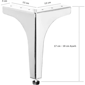 4 Adet Klas Ayak Metal 17 cm Krom Mobilya Koltuk Ayağı
