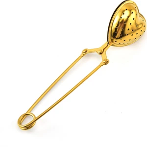 Mahmood Tea Kalp Tasarımlı Gold Paslanmaz Çelik Çay Süzgeci