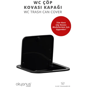 Okyanus Home Siyah Kare Yedek Çöp Kovası Kapağı