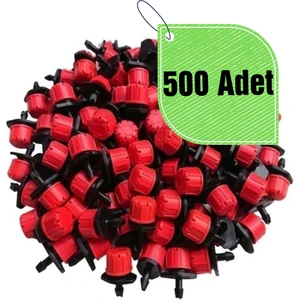Kırmızı Debi Ayarlı Damlatıcı 0-70 Lt/h 500 Adet