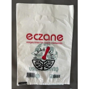 Eczane Poşeti El Geçme Orta Boy 22X32 cm - 1 Kg'lık Paket