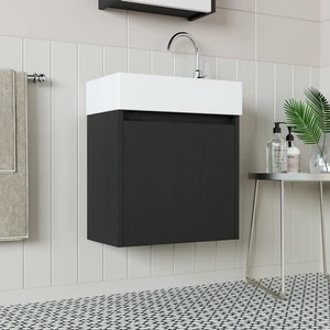 Ayaksız Tek Kapaklı Lavabolu 50 cm Banyo Dolabı