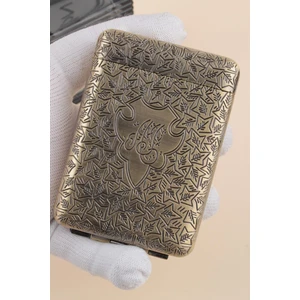 Işlemeli Retro Tasarım Metal Sigara Tabakası Bakır Bronz Renk