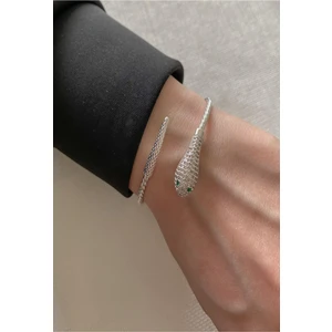Kadın Yılan Zirkon Taş Detay Ayarlanabilir Kadın Kelepçe Bileklik