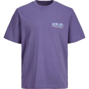 Jack & Jones Wavetext Erkek Mor Bisiklet Yaka Tişört
