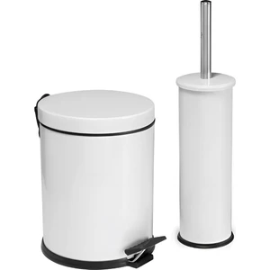 Beyaz 2'li Banyo Seti (Çöp Kovası-Tuvalet Fırçası)