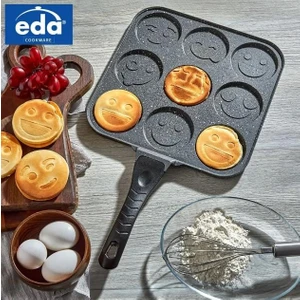 Zk-898 Kare Döküm Gülenyüz Pankek Krep Tavası  28 Cm