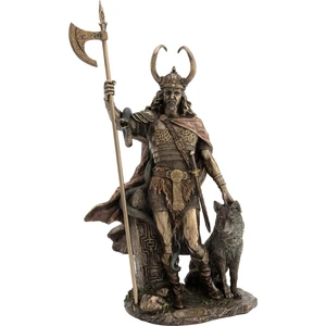Kurtlu Loki Heykeli Bronz Renk Mitolojik Figür 35CM