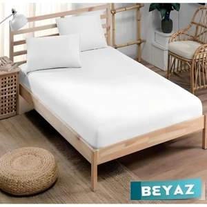 Inter Z Pamuklu Ranforce Kumaş Lastikli Fitted Yastıklı Çarşaf Seti (Tüm Ebatlar) Beyaz