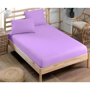 Inter Z Pamuklu Ranforce Kumaş Lastikli Fitted Yastıklı Çarşaf Seti (Tüm Ebatlar) Lila