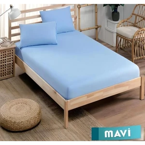 Inter Z Pamuklu Ranforce Kumaş Lastikli Fitted Yastıklı Çarşaf Seti (Tüm Ebatlar) Mavi