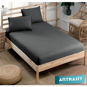 Inter Z Pamuklu Ranforce Kumaş Lastikli Fitted Yastıklı Çarşaf Seti (Tüm Ebatlar) Antrasit