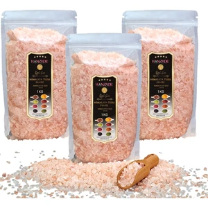 Hanzade Bitkisel Pembe Himalaya Tuzu Granül Tane 1 kg x 3 Adet