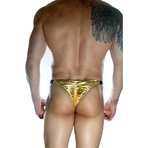 Don Moris Erkek Fantezi Arkası Büzgülü Gold Lame Brazillian Slip Iç Çamaşırı