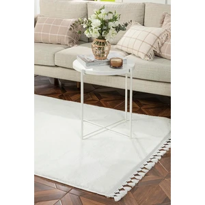 Saraz Halı Ekstra Puffy Peluş Ultra Yumuşak Yıkanabilir Beyaz