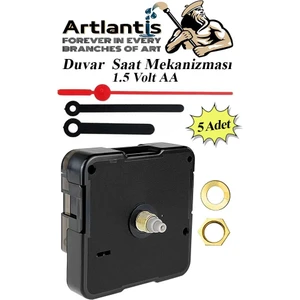 Duvar Saat Mekanizması 5 Adet 10 mm Şaft Sessiz Saat Motoru Akrep Yelkovan Okul Deney Saat Yapım