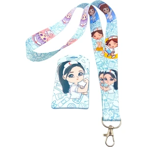 Ciccibiccishop Sağlıkçı Hemşireler Boyun Askı Ipi ve Silikon Diket Kart Tutucu