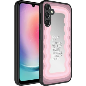 Heptek İletişim Samsung Galaxy A14 Kılıf Aynalı Desenli Kamera Korumalı Parlak Renkli Sert Kapak (Mirror)