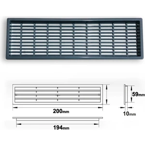 Şen Mobilya Aksesuarları Plastik Menfez Dikdörtgen Gri